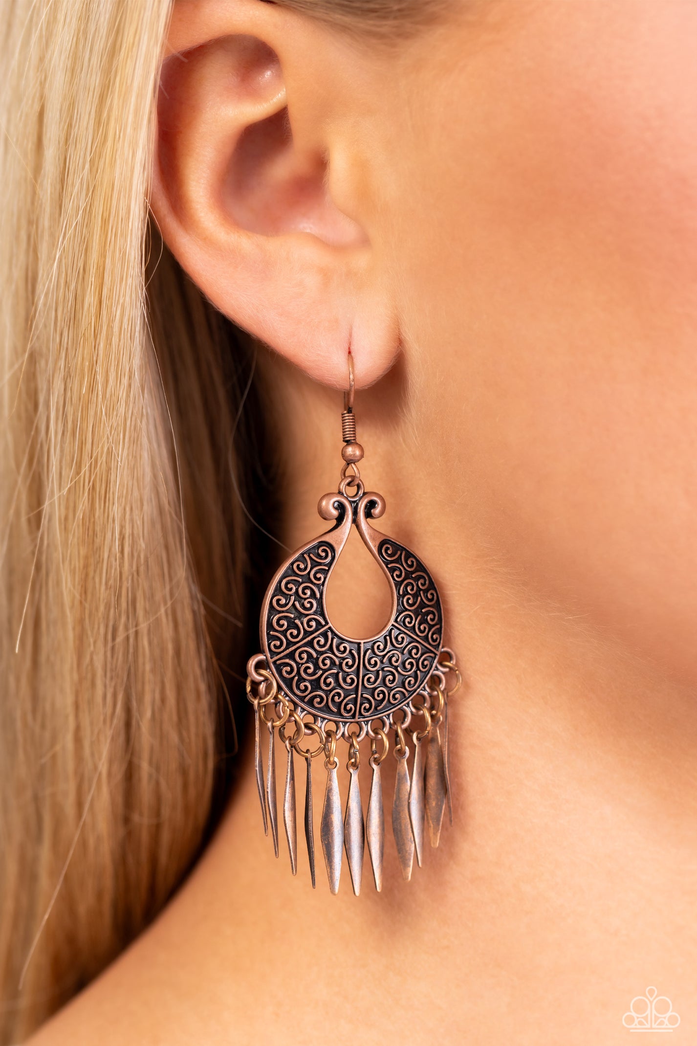 Tribal Charm copper Paparazzi earrings JewelryBlingThing