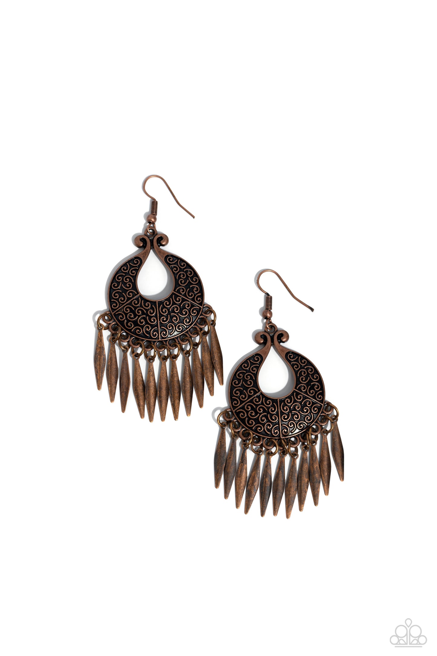 Tribal Charm - copper - Paparazzi earrings