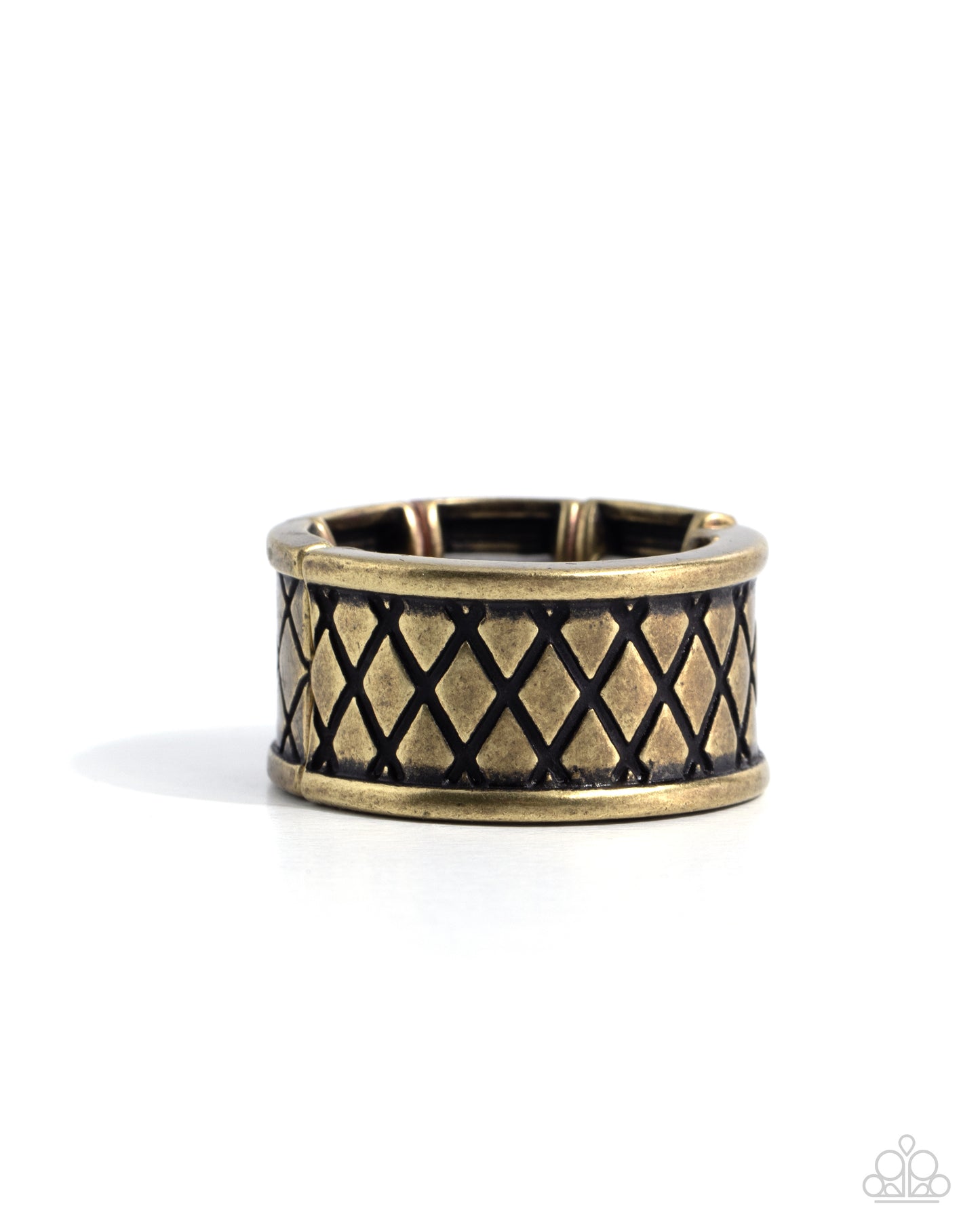 Triple Crossed - brass - Paparazzi MENS ring