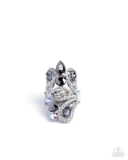 True Teardrops - silver - Paparazzi ring