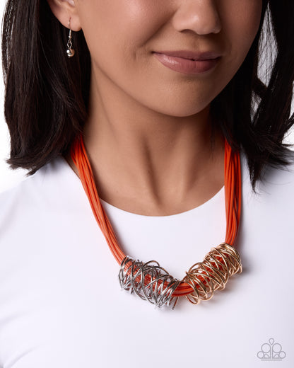 Trusting Tapestry - orange - Paparazzi necklace