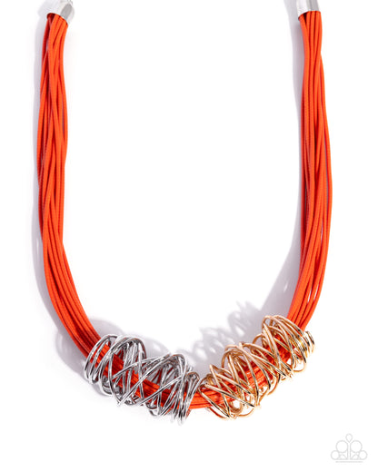 Trusting Tapestry - orange - Paparazzi necklace