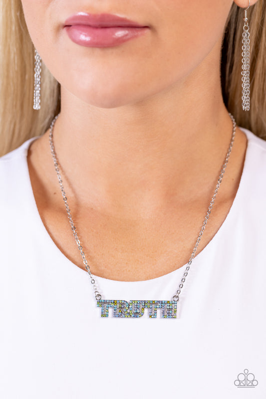 Truth Trinket - blue - Paparazzi necklace