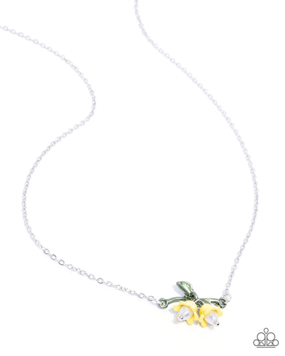 Tulip Drops - yellow - Paparazzi necklace