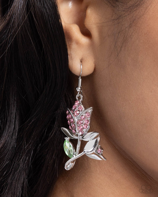 Tulip Tradition - pink - Paparazzi earrings