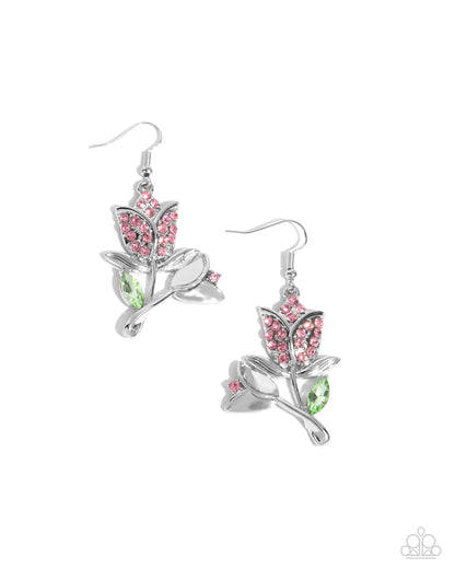 Tulip Tradition - pink - Paparazzi earrings
