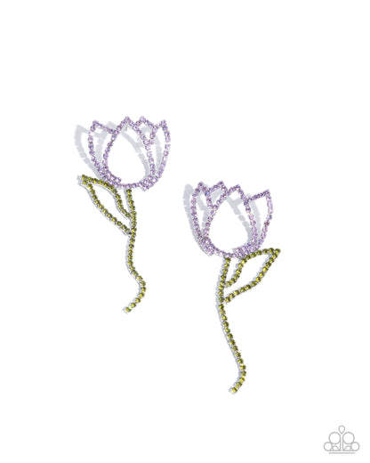 Tulip Transcendence - purple - Paparazzi earrings