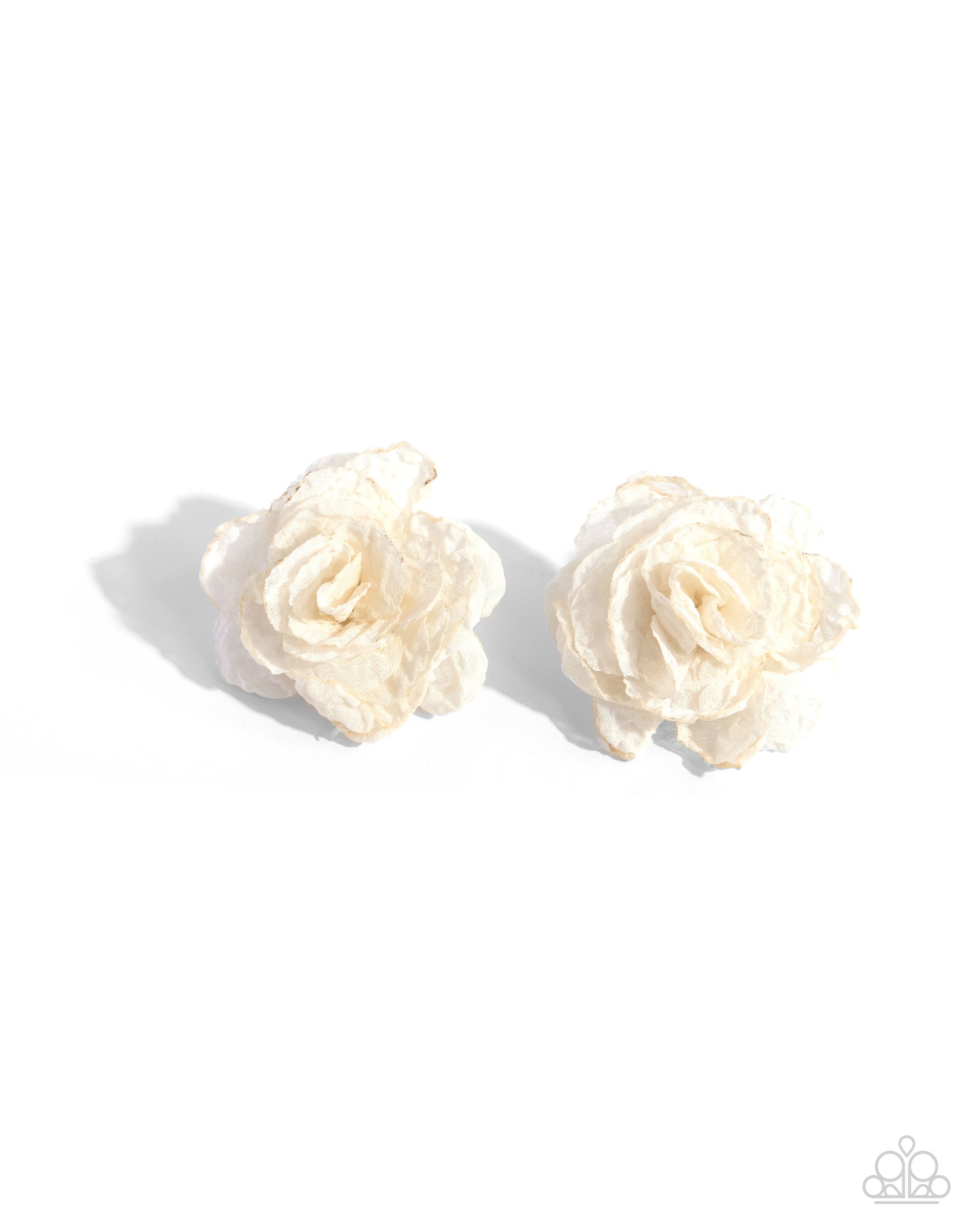 Tulle Twist - white - Paparazzi earrings