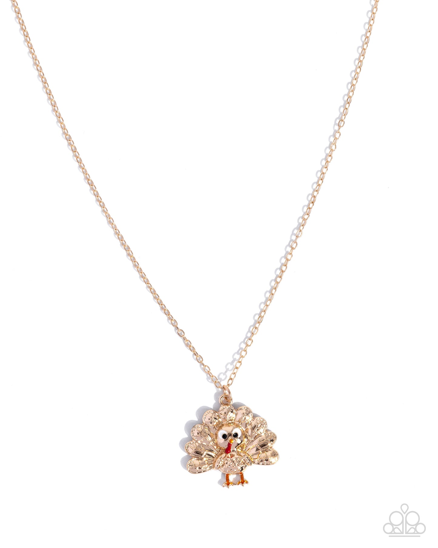 Turkey Theme - gold - Paparazzi necklace