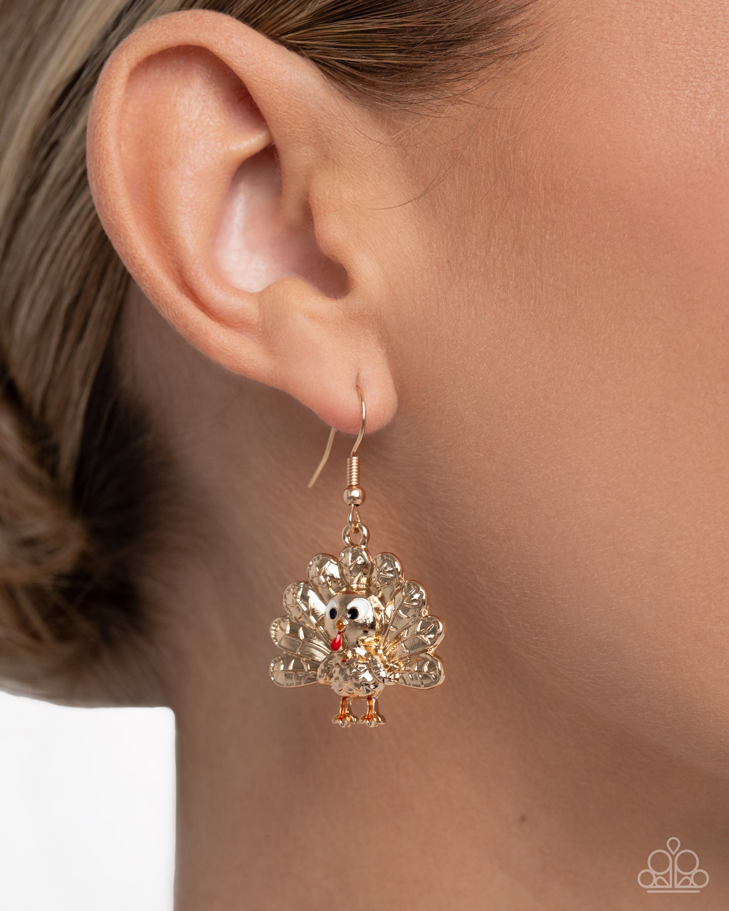 Turkey Triumph - gold - Paparazzi earrings