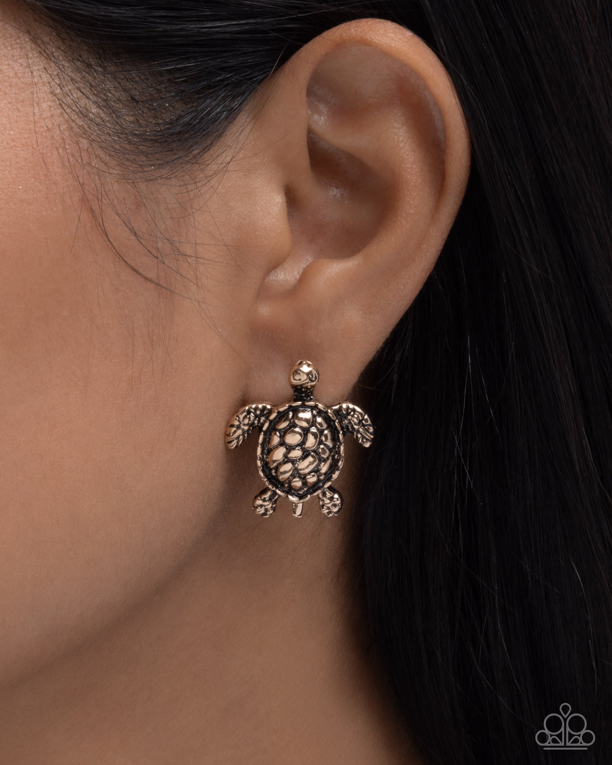 Turtle Taste - gold - Paparazzi earrings