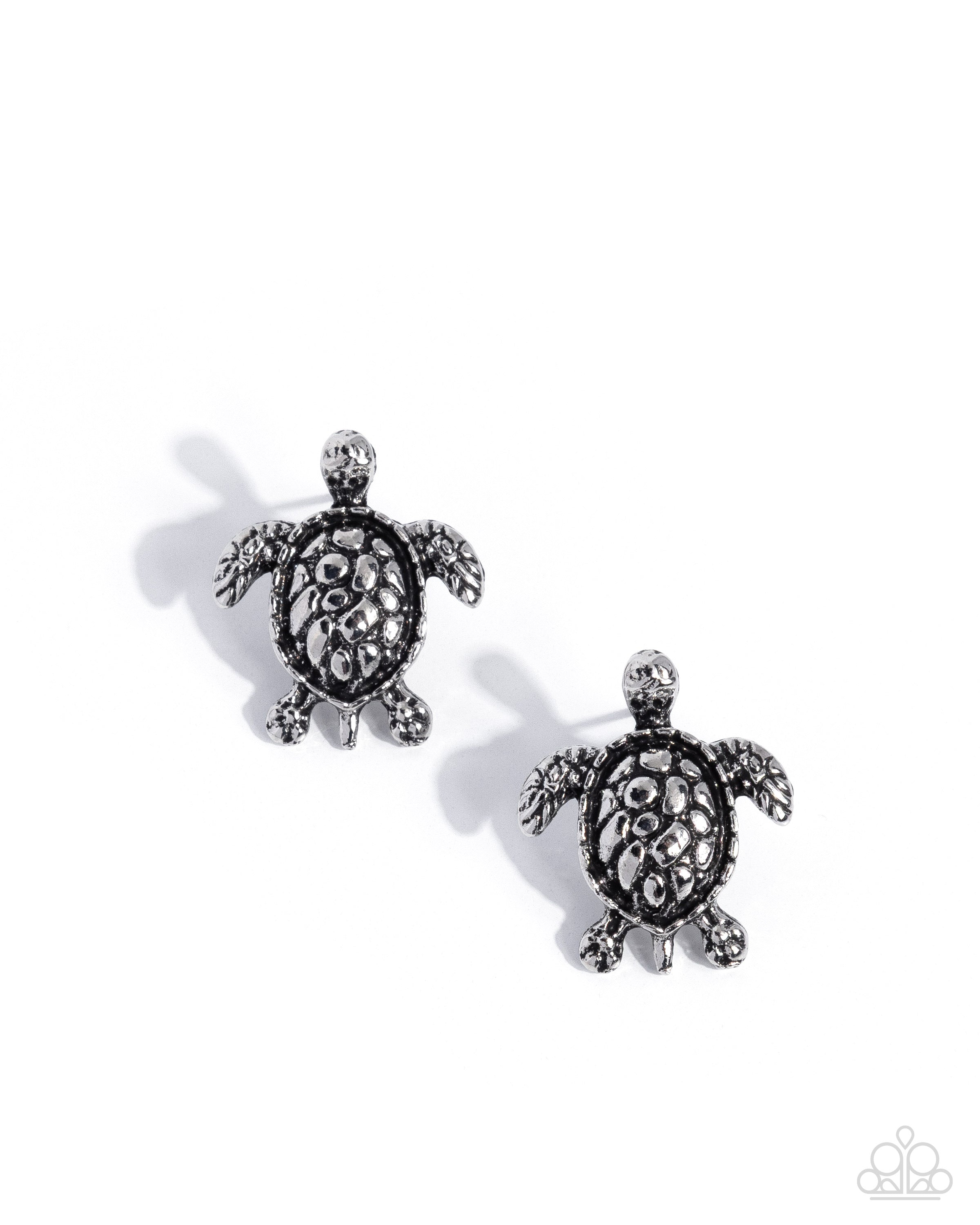 Turtle Taste - silver - Paparazzi earrings – JewelryBlingThing