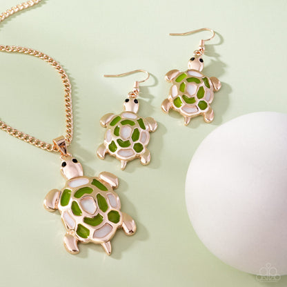 Turtle Tradition - rose gold - Paparazzi earrings