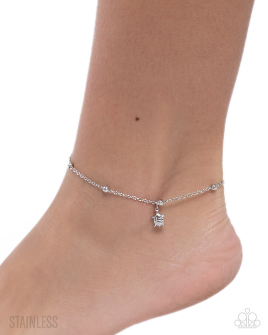 Turtle Timbre - silver - Paparazzi anklet