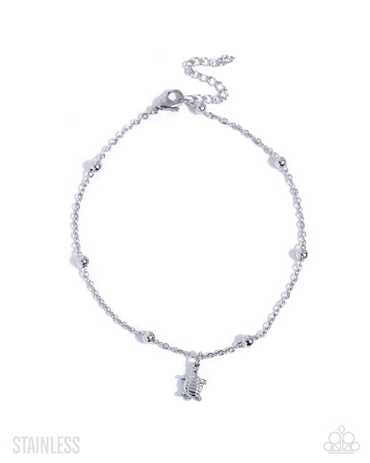 Turtle Timbre - silver - Paparazzi anklet