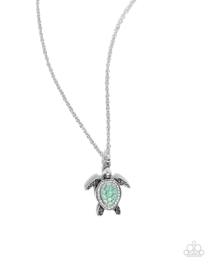 Turtle Tourist - green - Paparazzi necklace