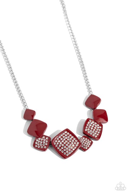 Twinkling Tables - red - Paparazzi necklace