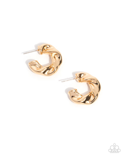 Twisted Talent - gold - Paparazzi earrings