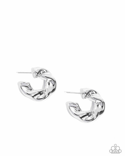 Twisted Talent - silver - Paparazzi earrings