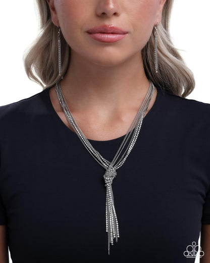 Twisted Tapestry - white - Paparazzi necklace