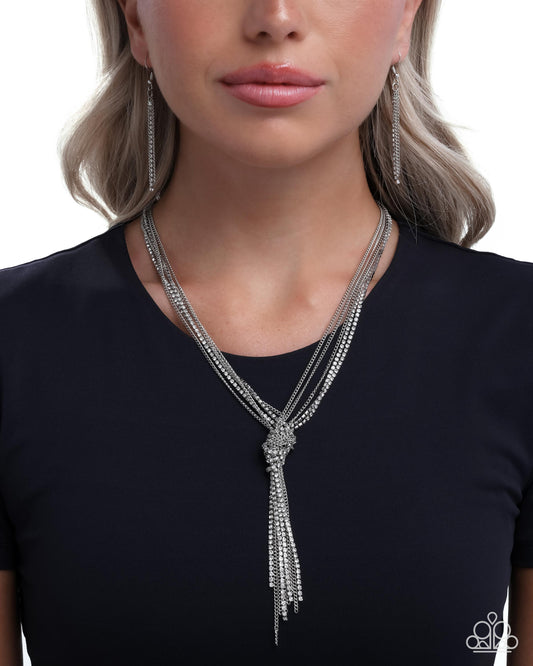 Twisted Tapestry - white - Paparazzi necklace