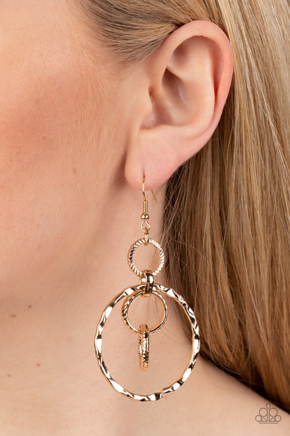 Twisted Temptation - gold - Paparazzi earrings