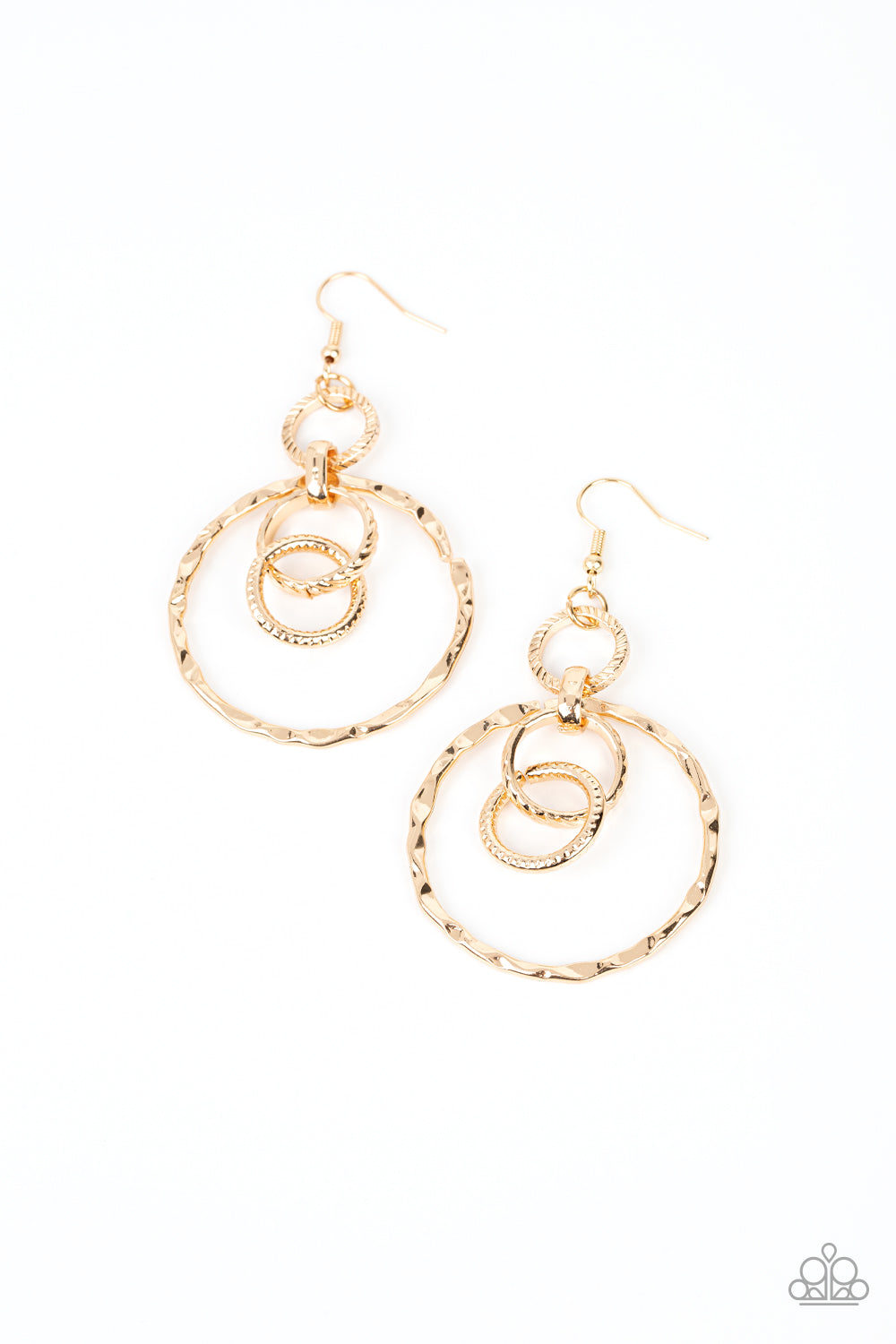 Twisted Temptation - gold - Paparazzi earrings