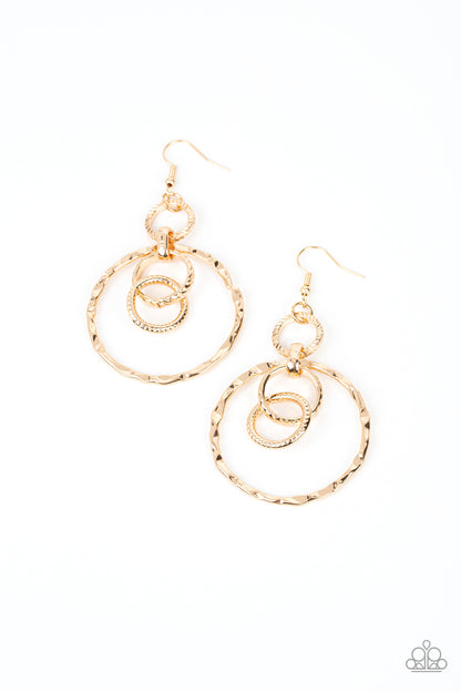 Twisted Temptation - gold - Paparazzi earrings