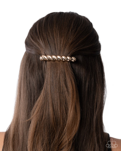 Twisted Trade - gold - Paparazzi hair clip