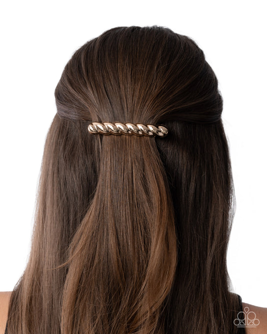 Twisted Trade - gold - Paparazzi hair clip
