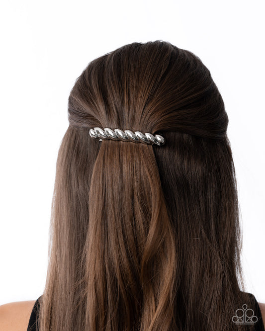Twisted Trade - silver - Paparazzi hair clip