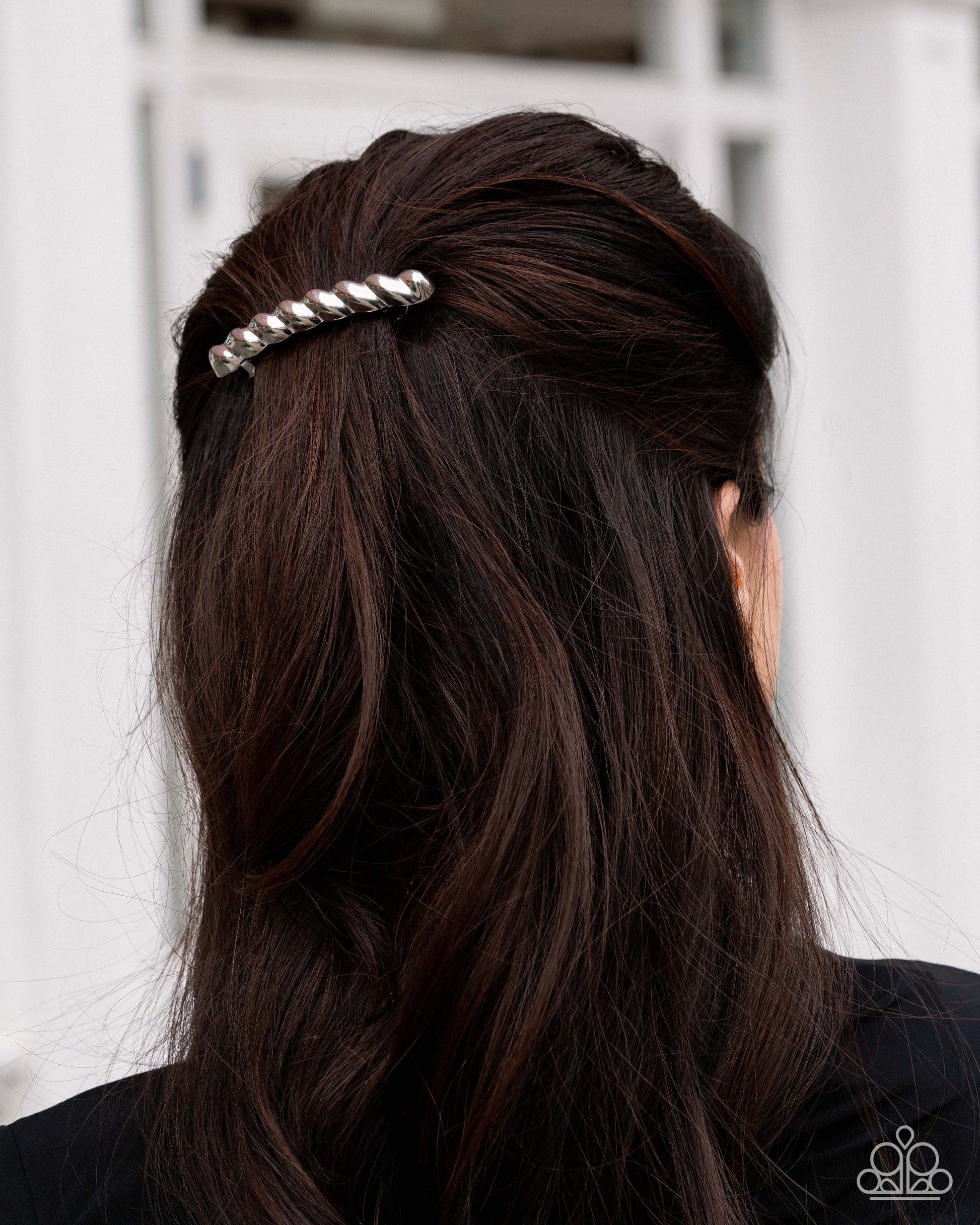 Twisted Trade - silver - Paparazzi hair clip