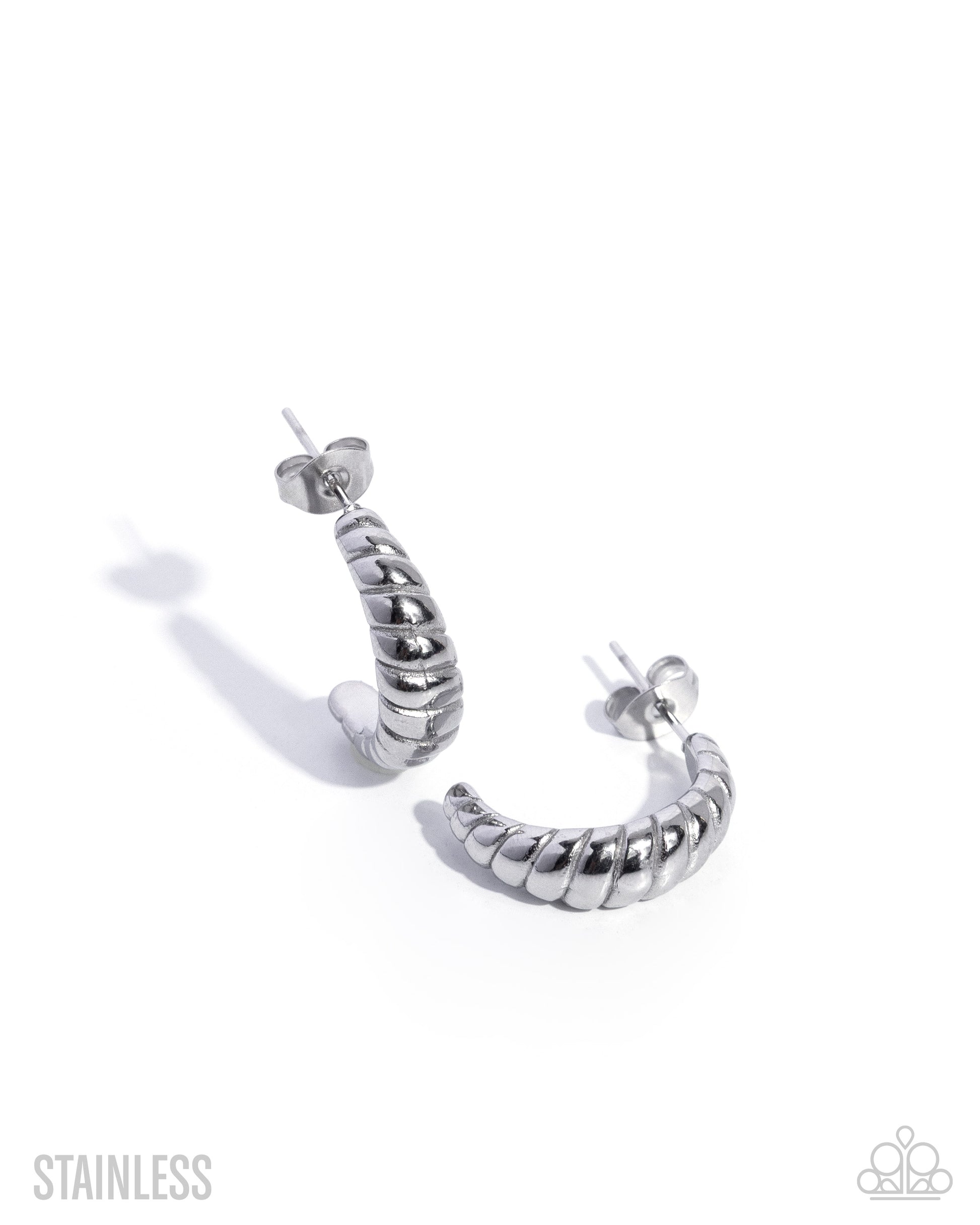 Twisted Transit - silver - Paparazzi earrings