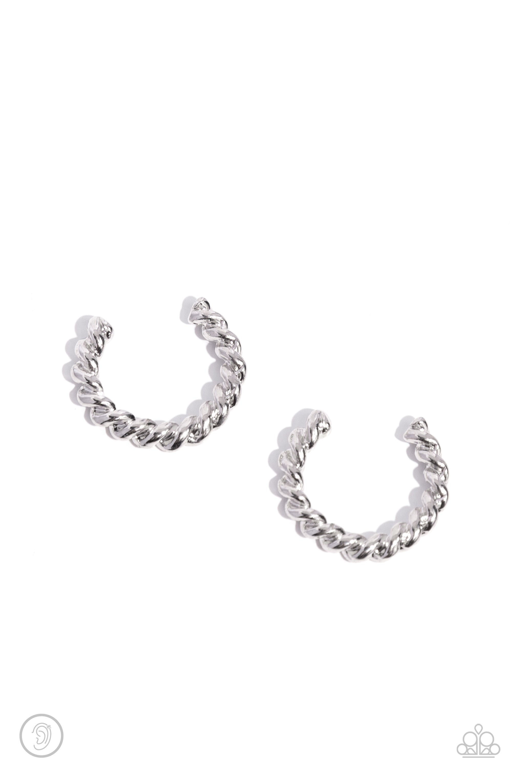 Twisted Travel - silver - Paparazzi ear cuff