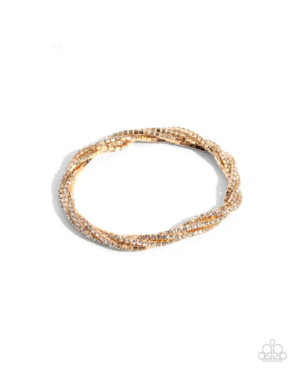 Twisted Triumph - gold - Paparazzi bracelet