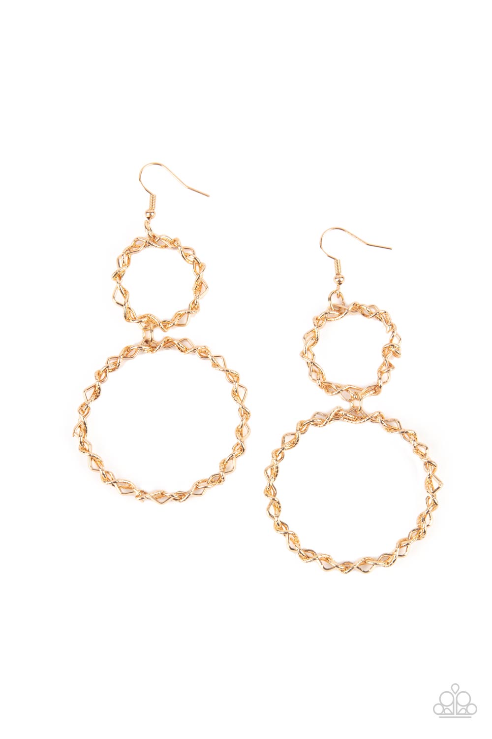 Twist of FABULOUS - gold - Paparazzi earrings