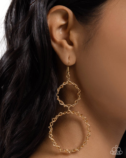 Twist of FABULOUS - gold - Paparazzi earrings