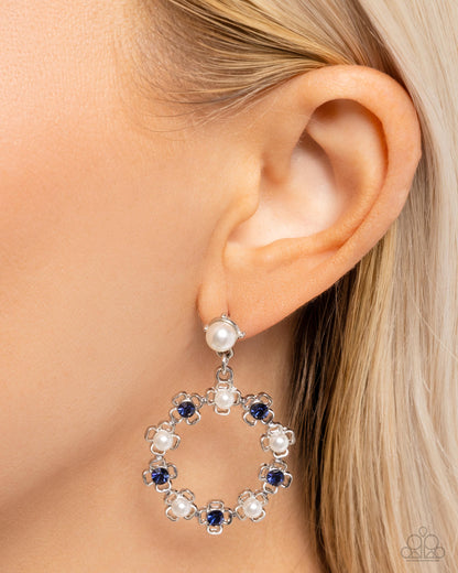 Unforgettably Uptown - blue - Paparazzi earrings