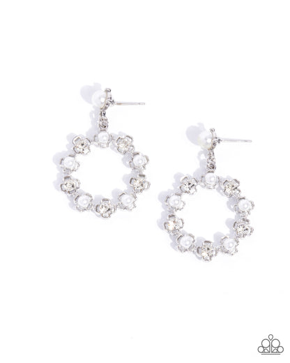 Unforgettably Uptown - white - Paparazzi earrings
