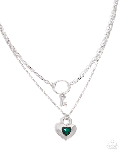 Unlocking More - green - Paparazzi necklace