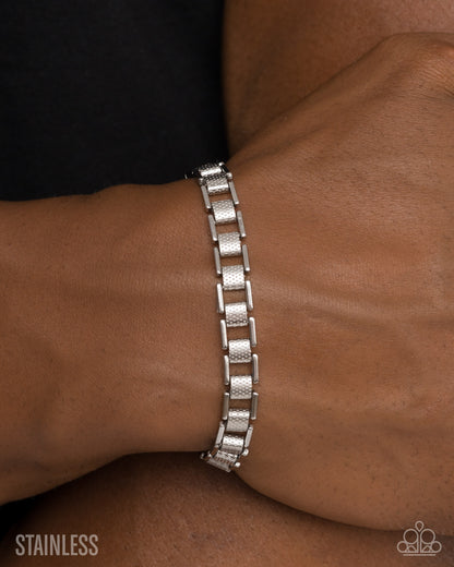 Unreal Unity - silver - Paparazzi MENS bracelet