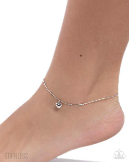 Unrequited Crush - silver - Paparazzi anklet