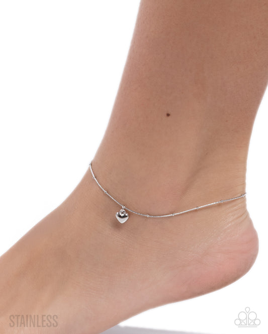 Unrequited Crush - silver - Paparazzi anklet
