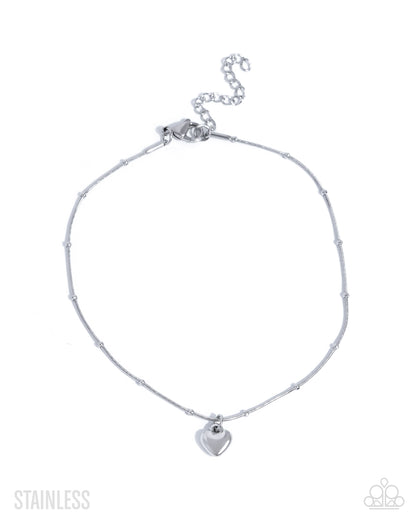 Unrequited Crush - silver - Paparazzi anklet