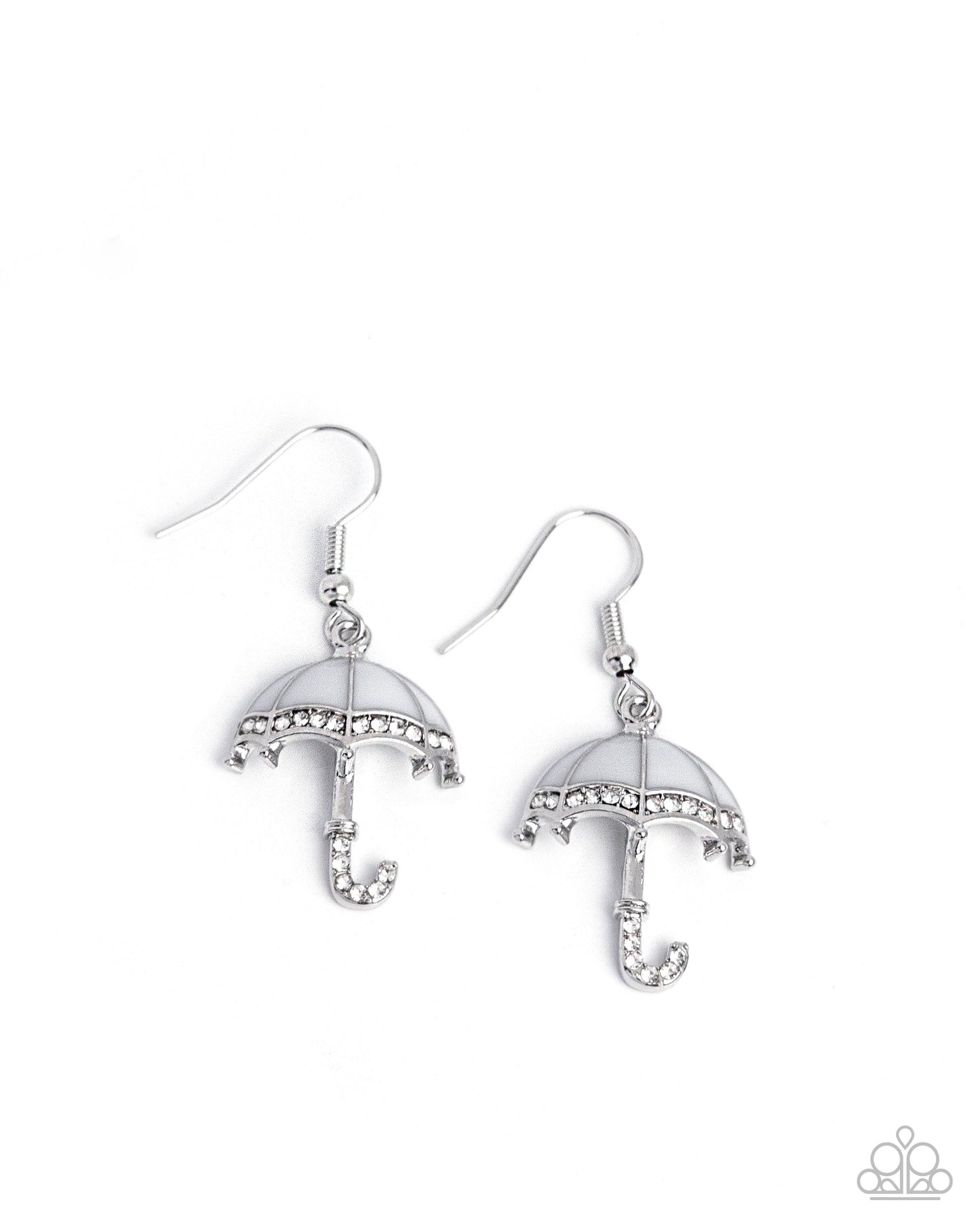 Unrivaled Umbrella - white - Paparazzi earrings