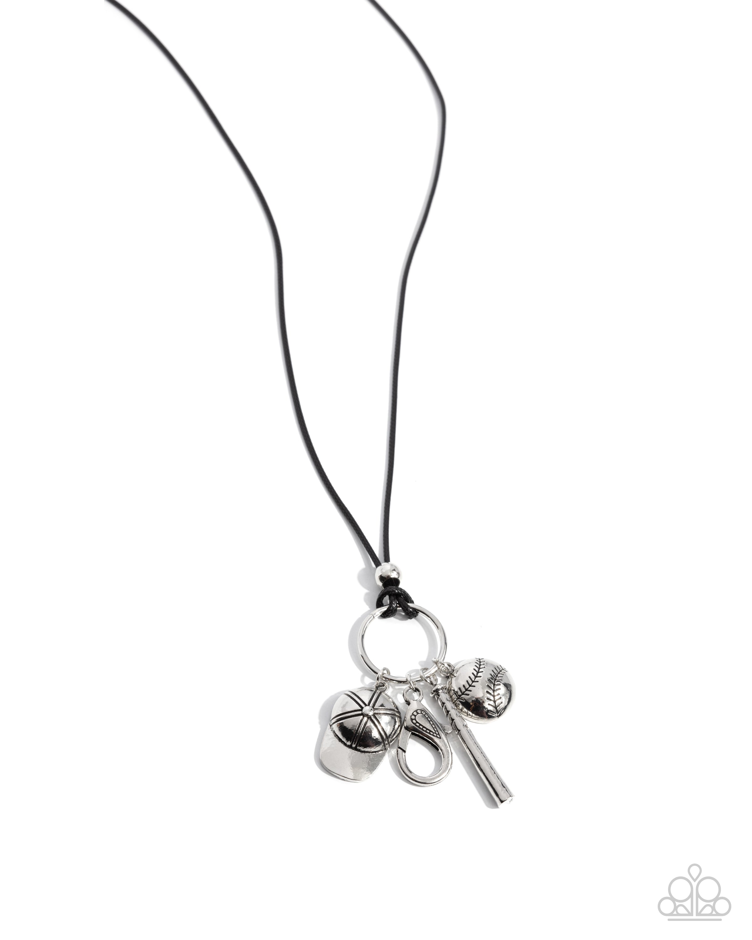 Up to Bat - black - Paparazzi LANYARD necklace – JewelryBlingThing
