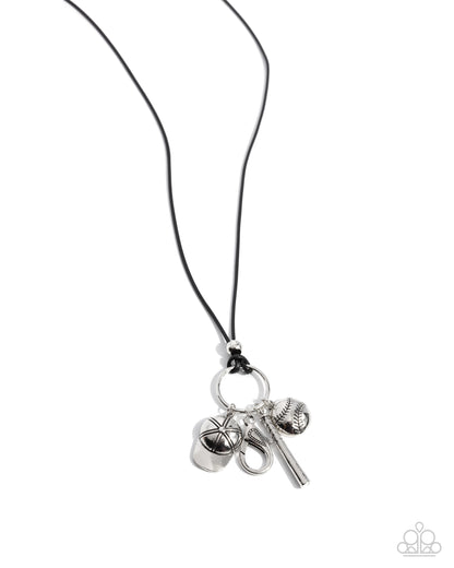 Up to Bat - black - Paparazzi LANYARD necklace