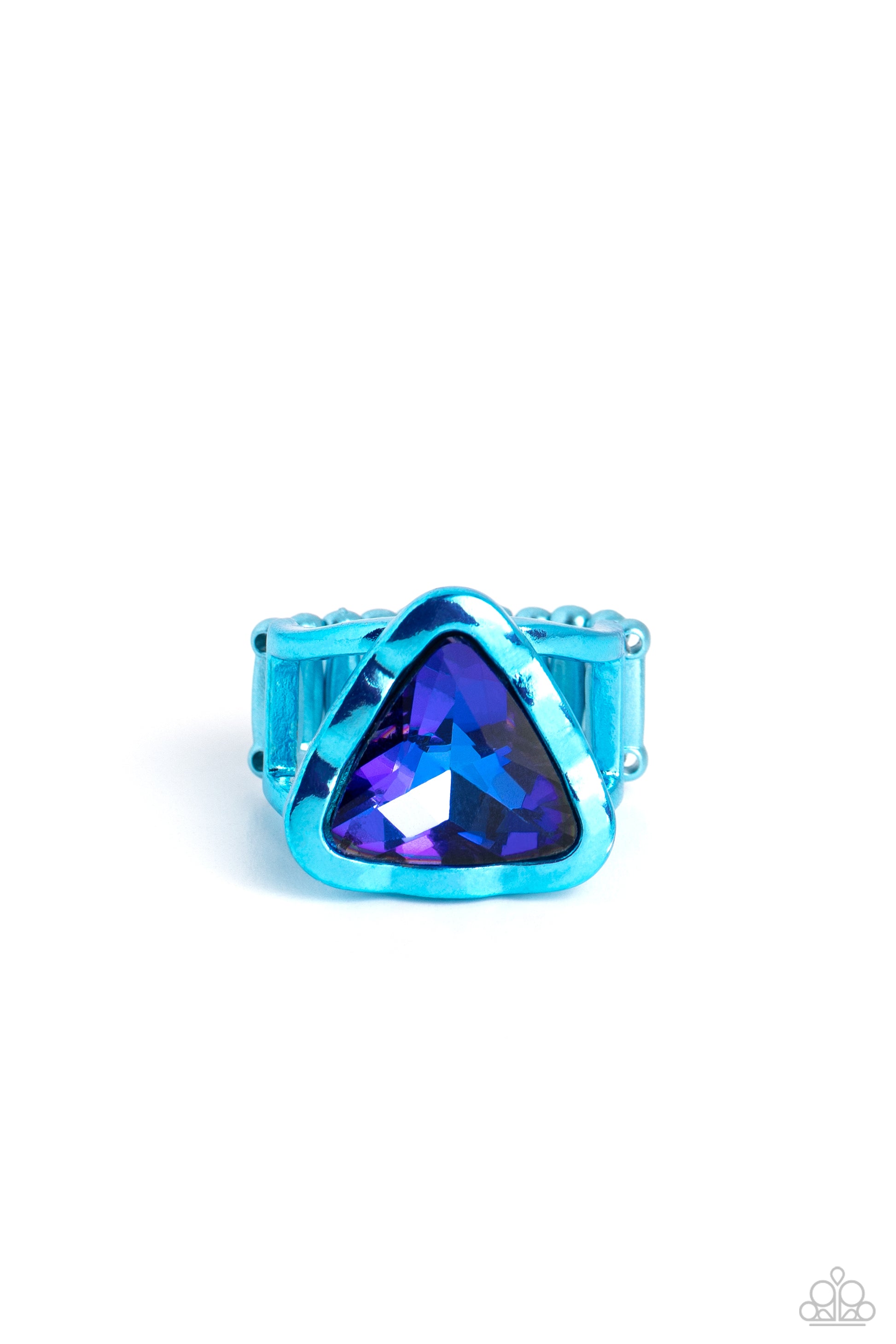 Triangle Tyrant - blue - Paparazzi ring