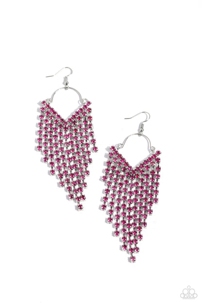 V Fallin - pink - Paparazzi earrings