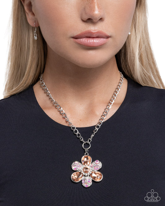 Vacation Flowers - orange - Paparazzi necklace